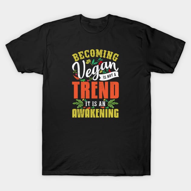 Vegan Awakening, Vegan Christmas Gifts 2023 T-Shirt by KindWanderer